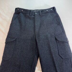 Vintage Filson Mackinaw 100% Wool Pants Mens 34x33 Black Trousers USA Made Heavy